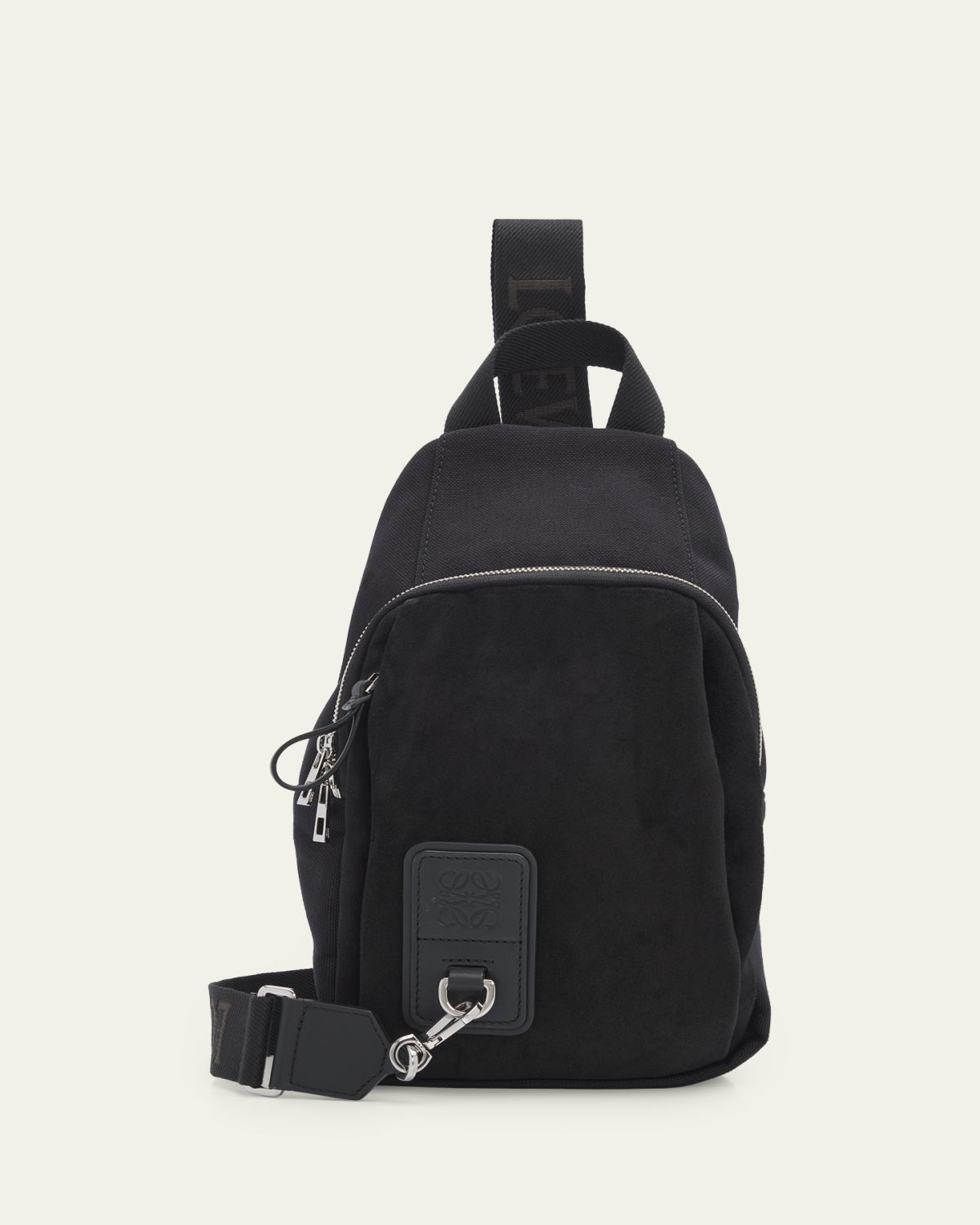 Loewe Men 's Flex Canvas and Suede Sling Bag