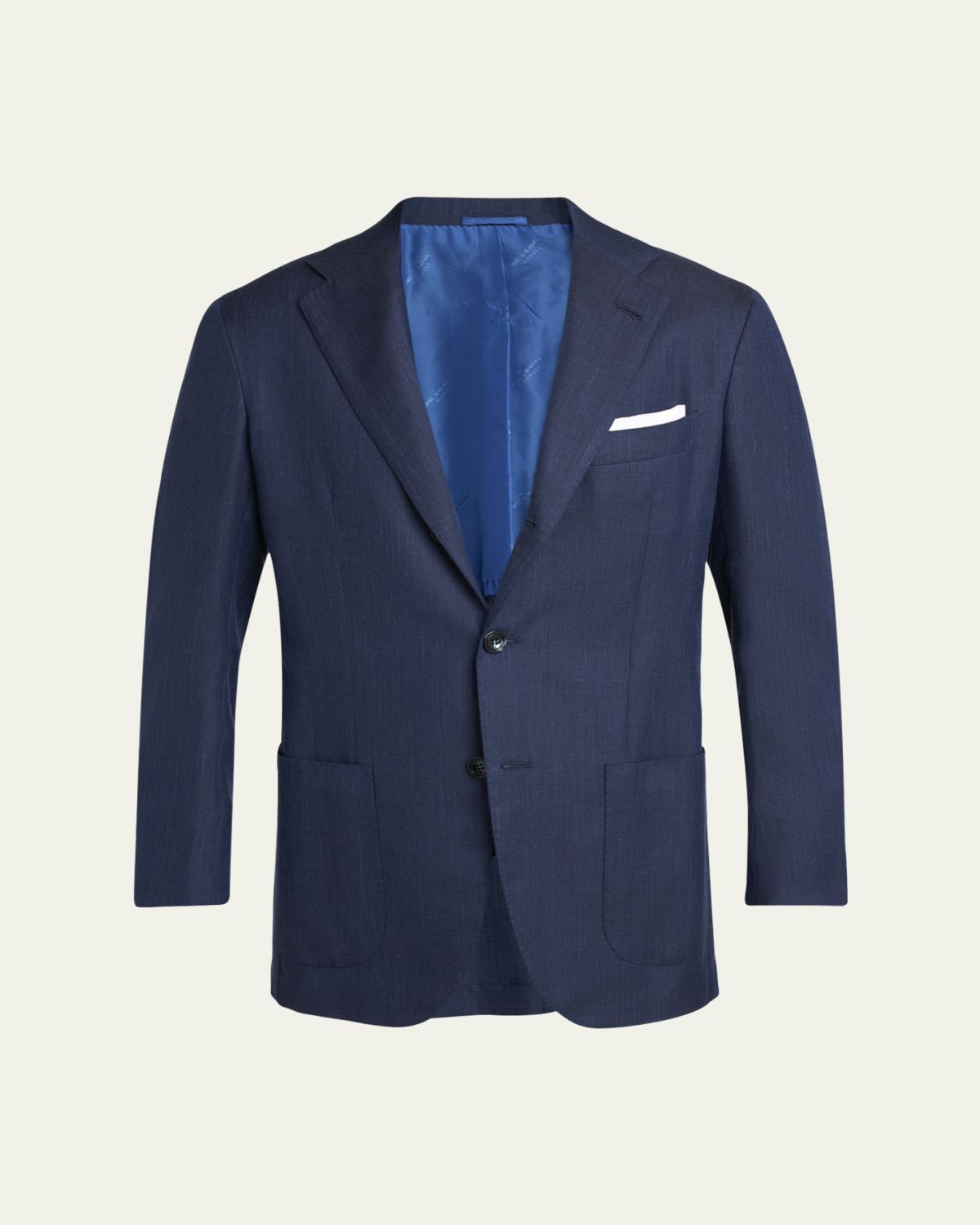 Kiton Men's Micro-Herringbone Single-Breasted Sport Coat