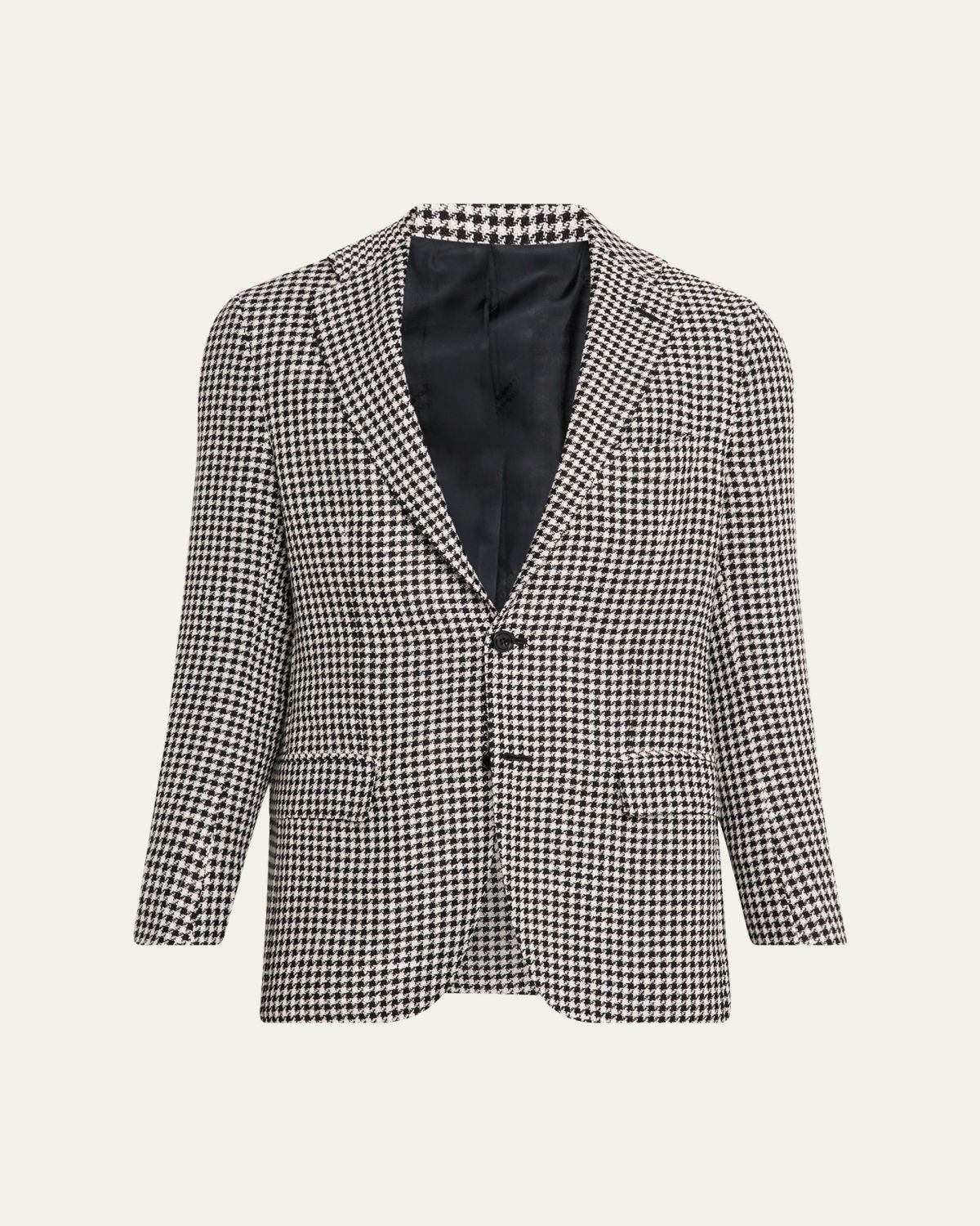 Kiton Men's Check Cashmere-Linen Sport Coat