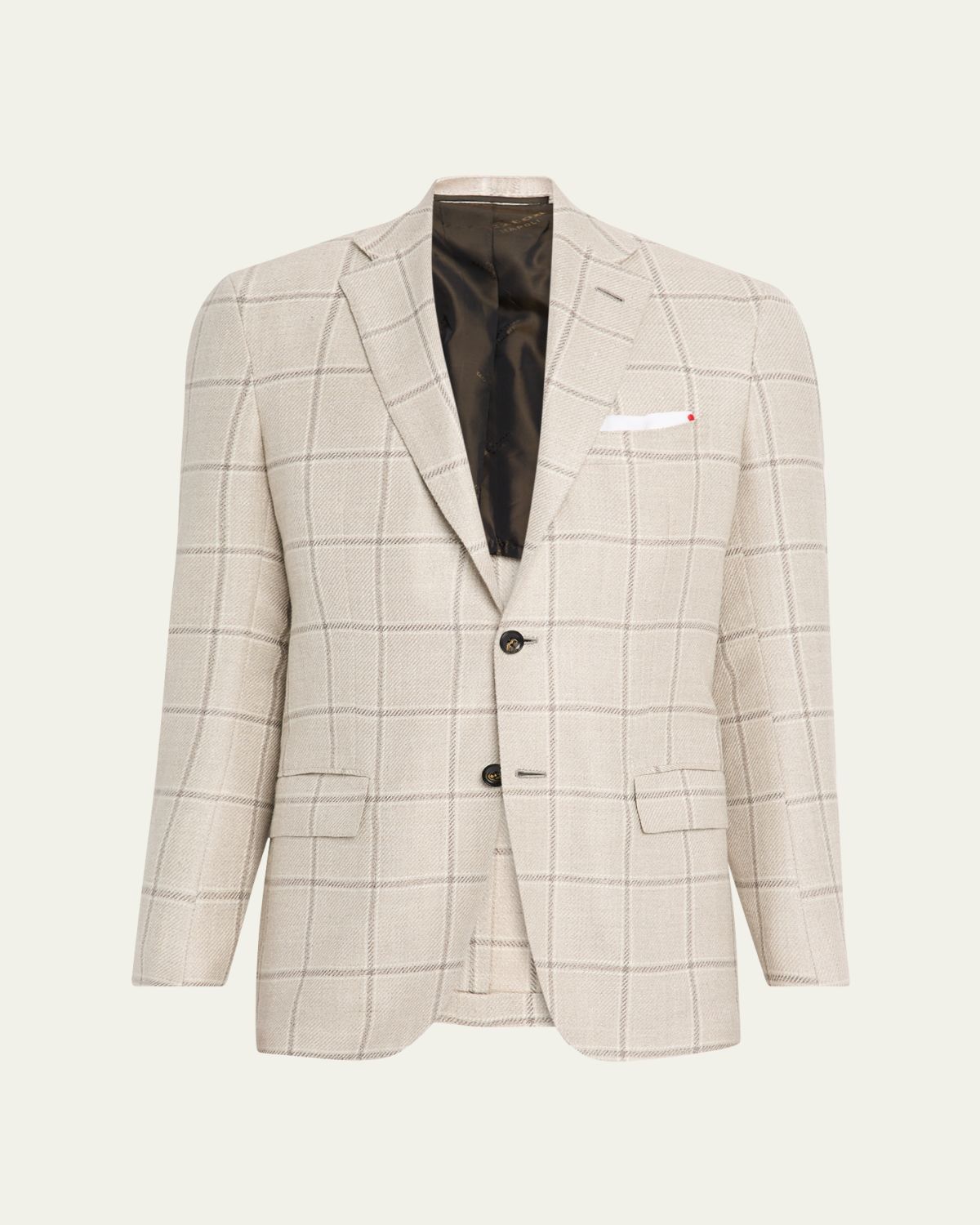 Kiton Men's Windowpane Sport Jacket