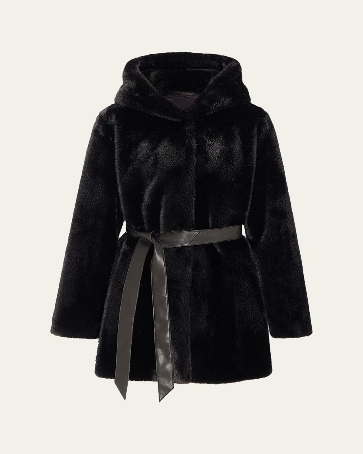 Lyla Grant Fur-Free Faux Mink Hooded Coat
