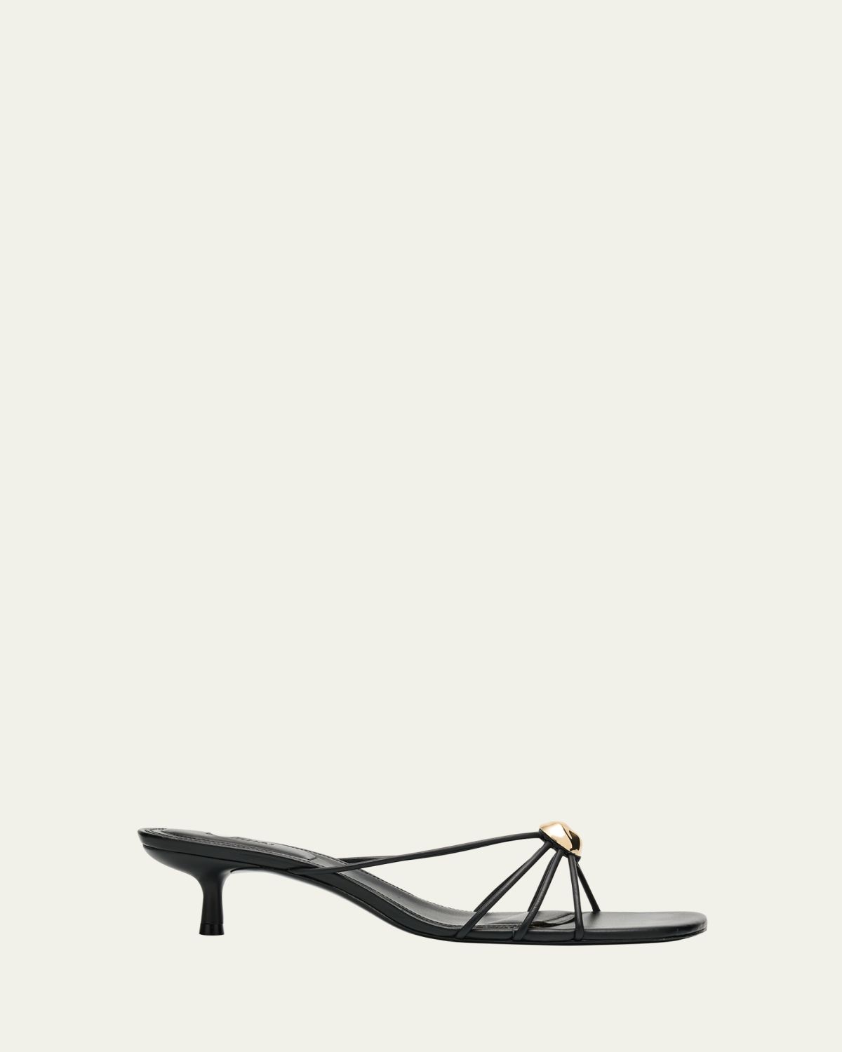 SIMKHAI Amaya Strappy Leather Kitten-Heel Sandals