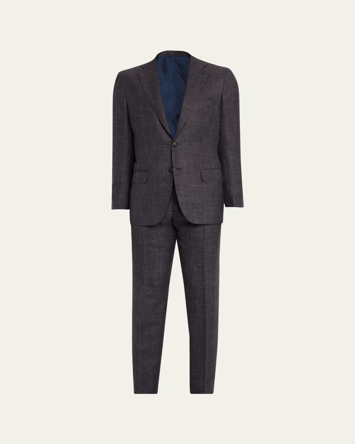 Kiton Men's Cashmere, Silk and Linen Plaid Two-Piece Suit