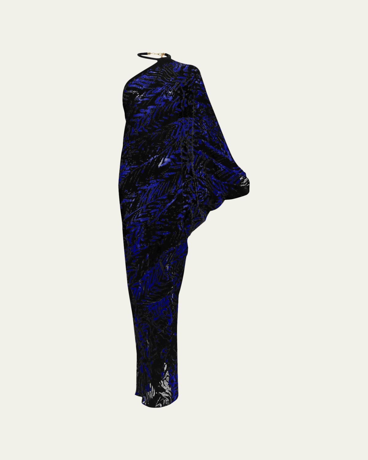 Silvia Tcherassi Erica Velvet Burnout One-Shoulder Gown