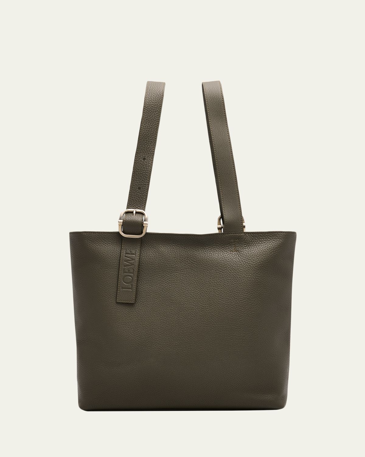 Loewe Men 's Loop Zipped Leather Tote Bag