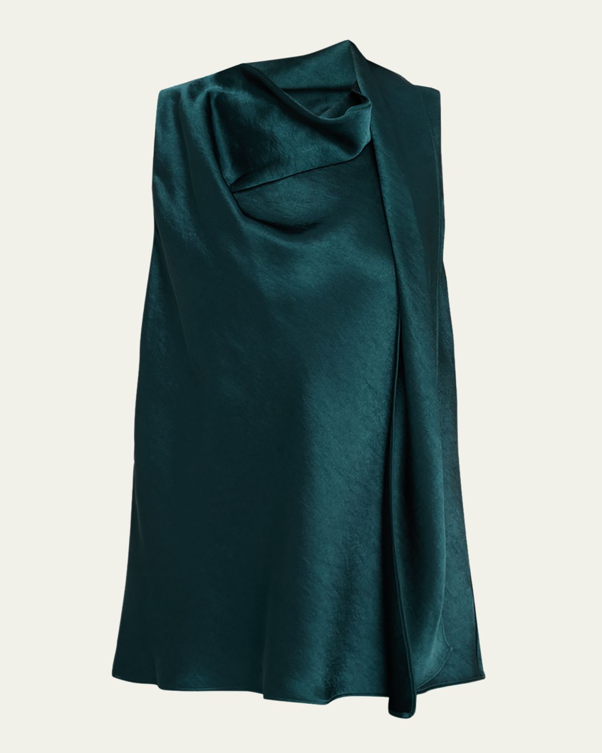 Vince Sleeveless Satin Scarf Top