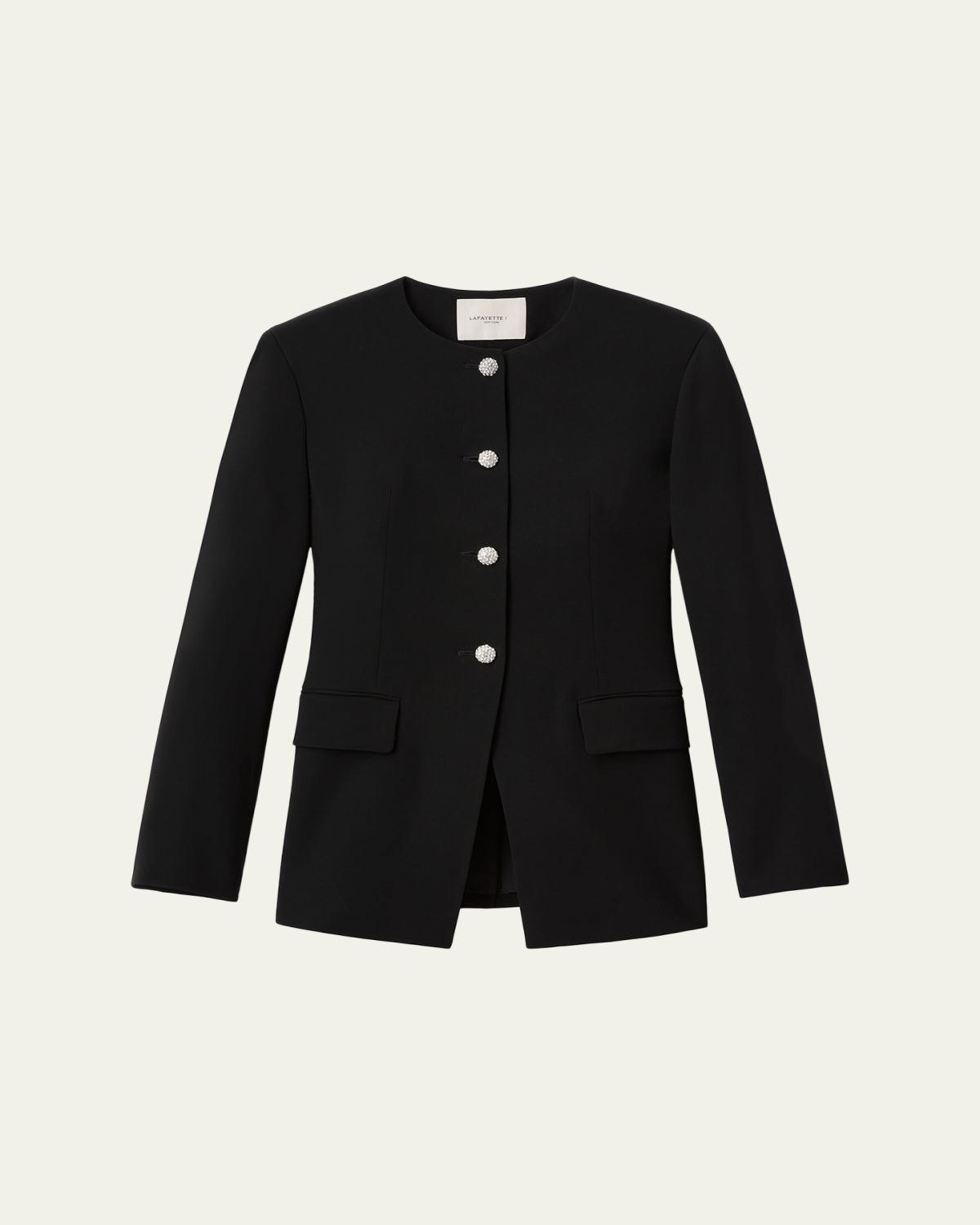 Lafayette 148 New York Rhinestone-Button Finesse Crepe Jacket