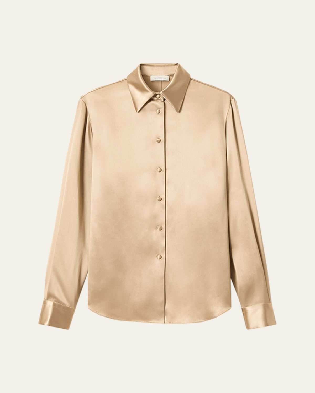Lafayette 148 New York Cinched Button-Down Shiny Viscose Blouse