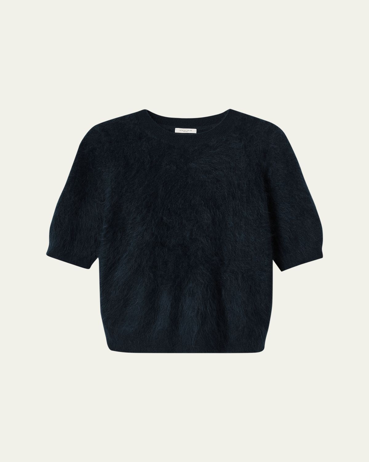 Lafayette 148 New York Short-Sleeve Brushed Cashmere Sweater