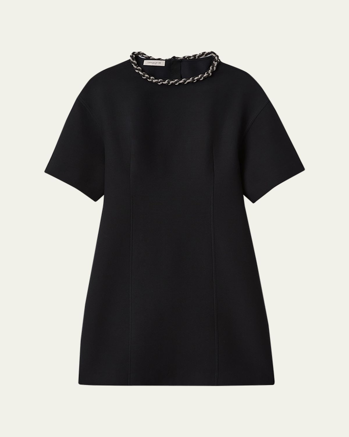 Lafayette 148 New York Rhinestone-Collar Crepe Shift Dress