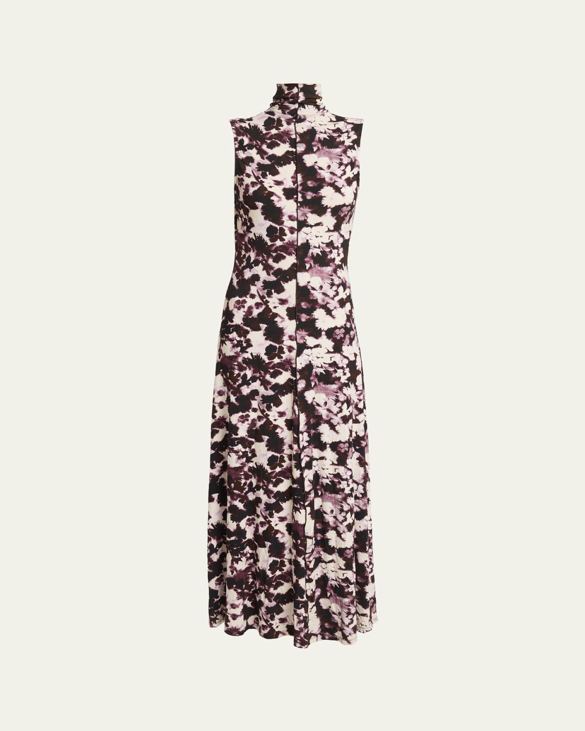 Proenza Schouler White Label Valentina Floral Jersey Turtleneck Midi Dress