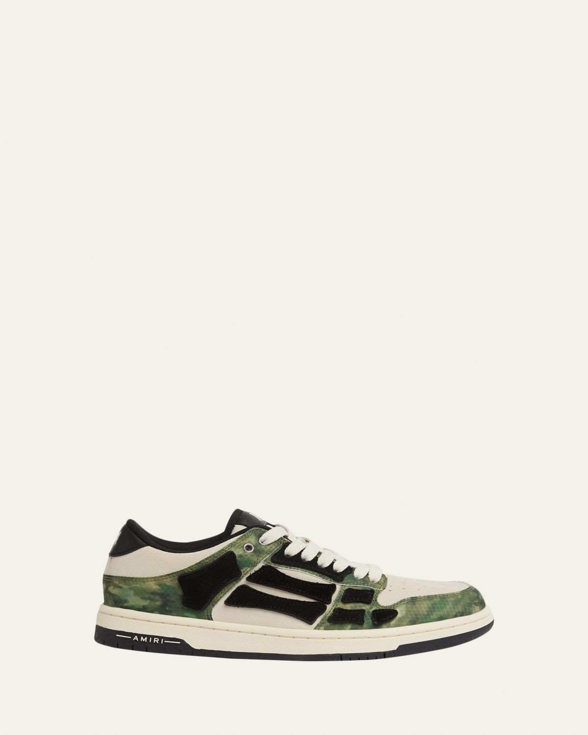 Amiri Men's Camo Skel-Top Snake-Embossed Suede & Leather Sneakers