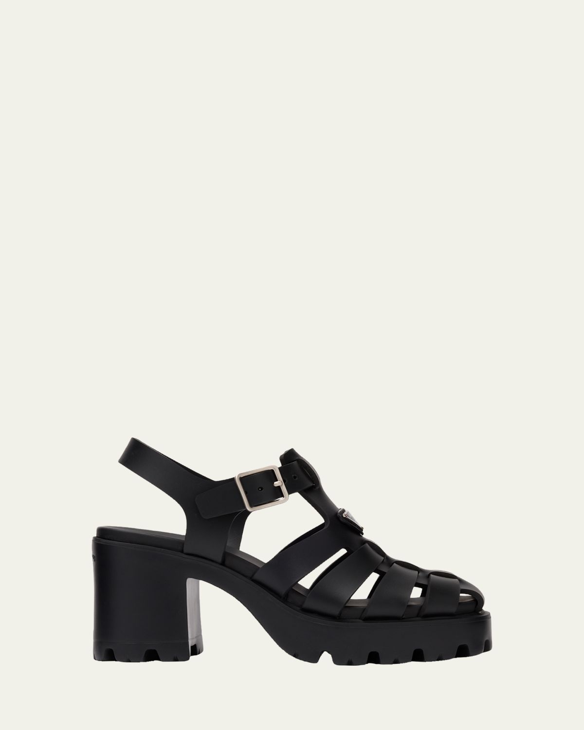 Prada 90mm Stride Flow Rubber Fisherman Sandals