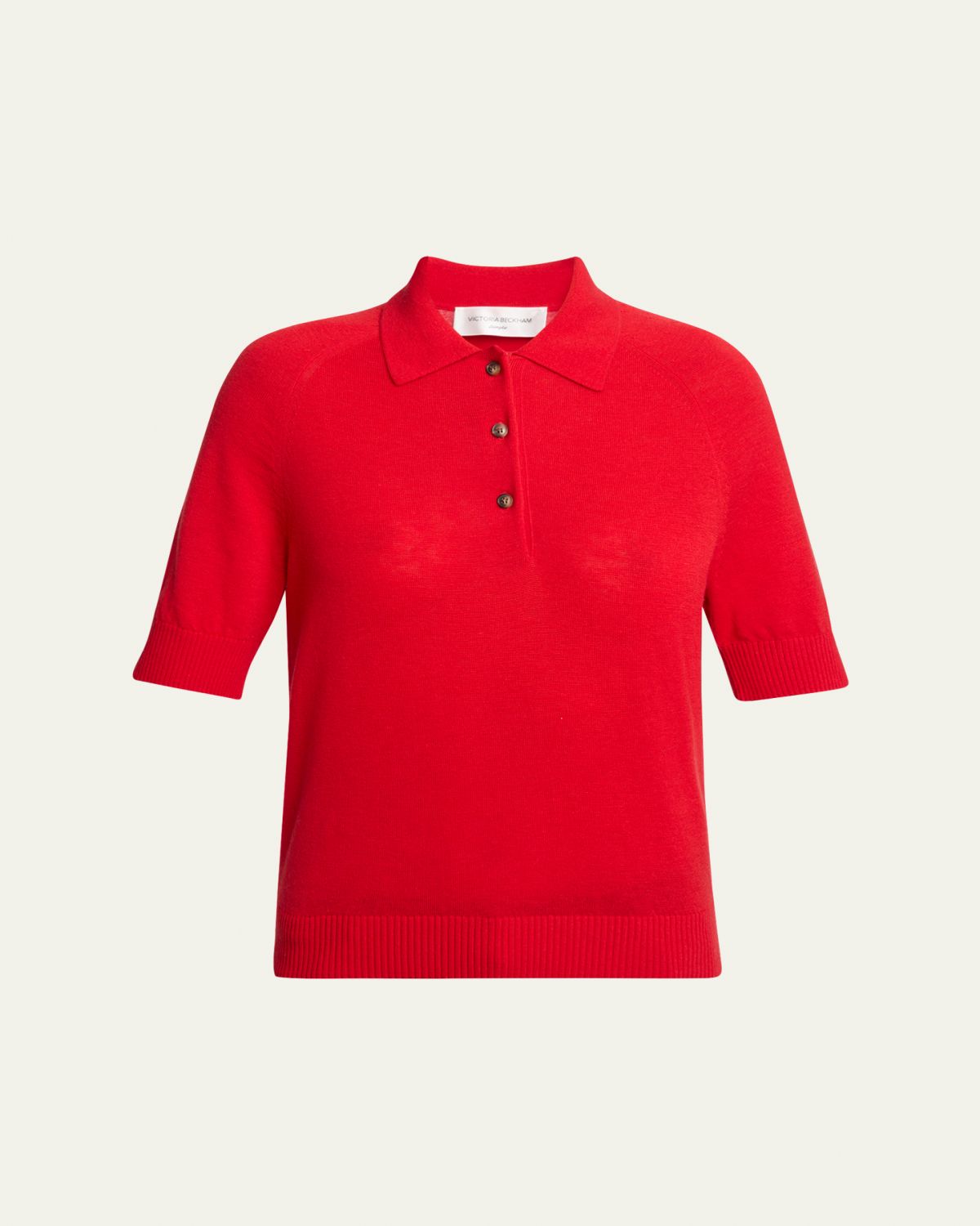 Victoria Beckham Short-Sleeve Wool Polo Shirt