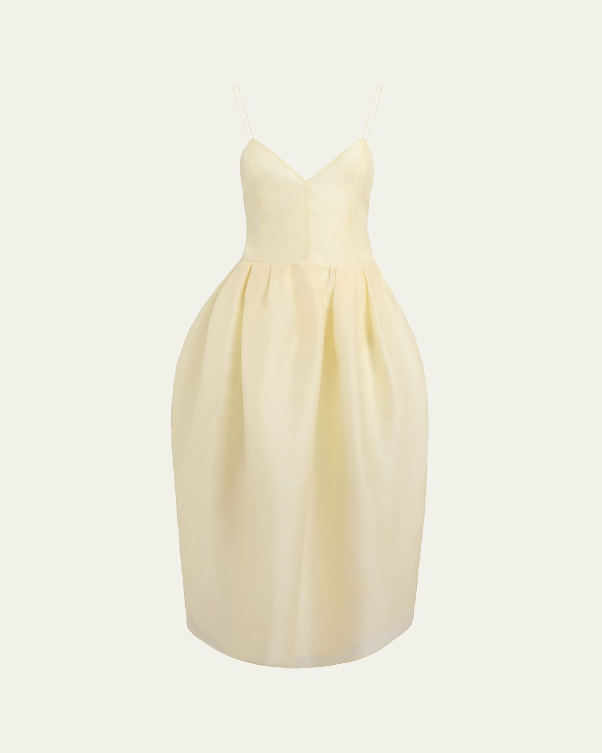 Khaite Colette Silk Organza Sleeveless Fit-And-Flare Midi Dress