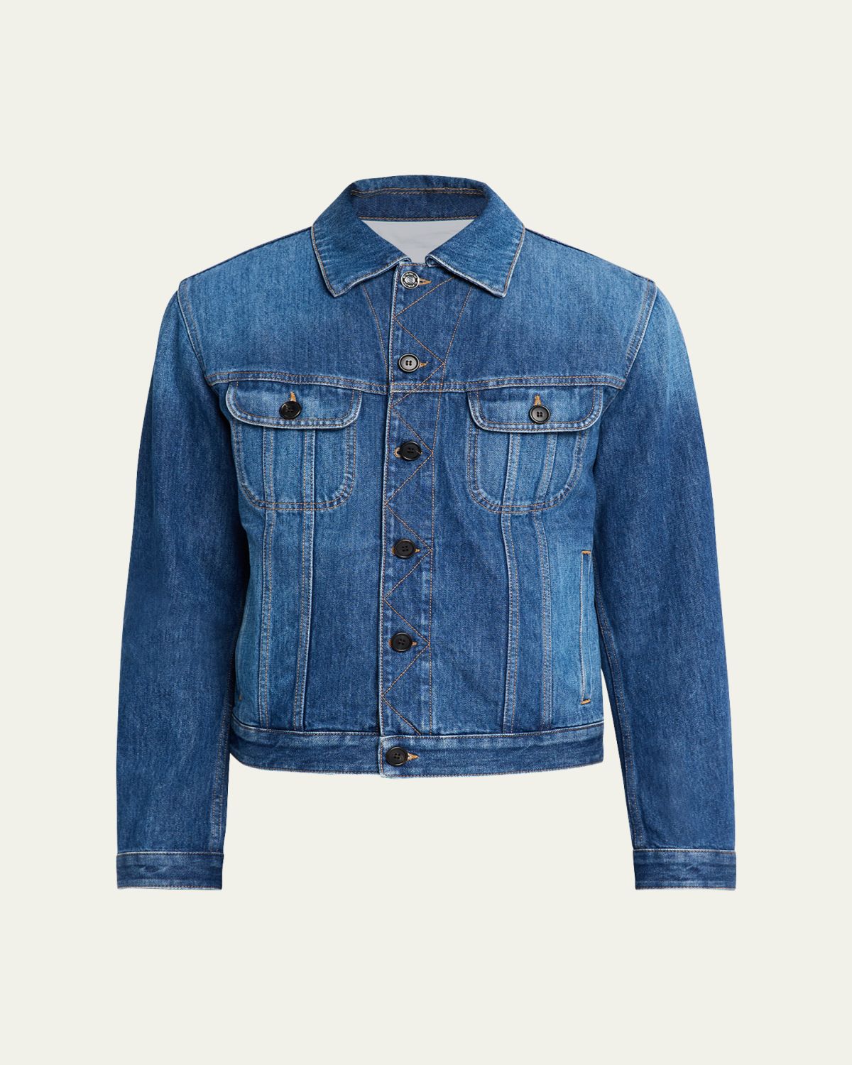 Givenchy Men's Medium Blue Denim Jacket with eather abel