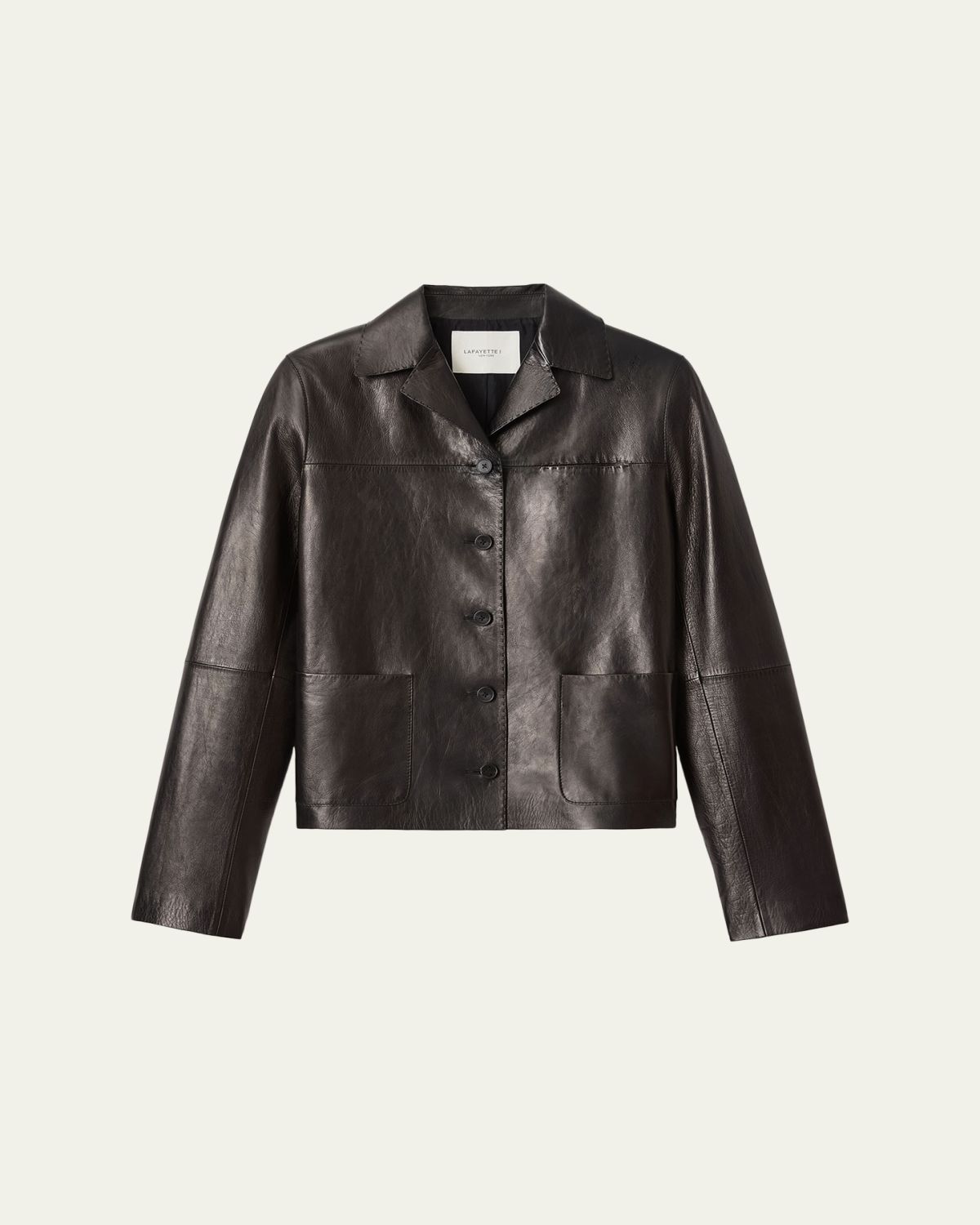 Lafayette 148 New York Button-Down Nappa Leather Jacket