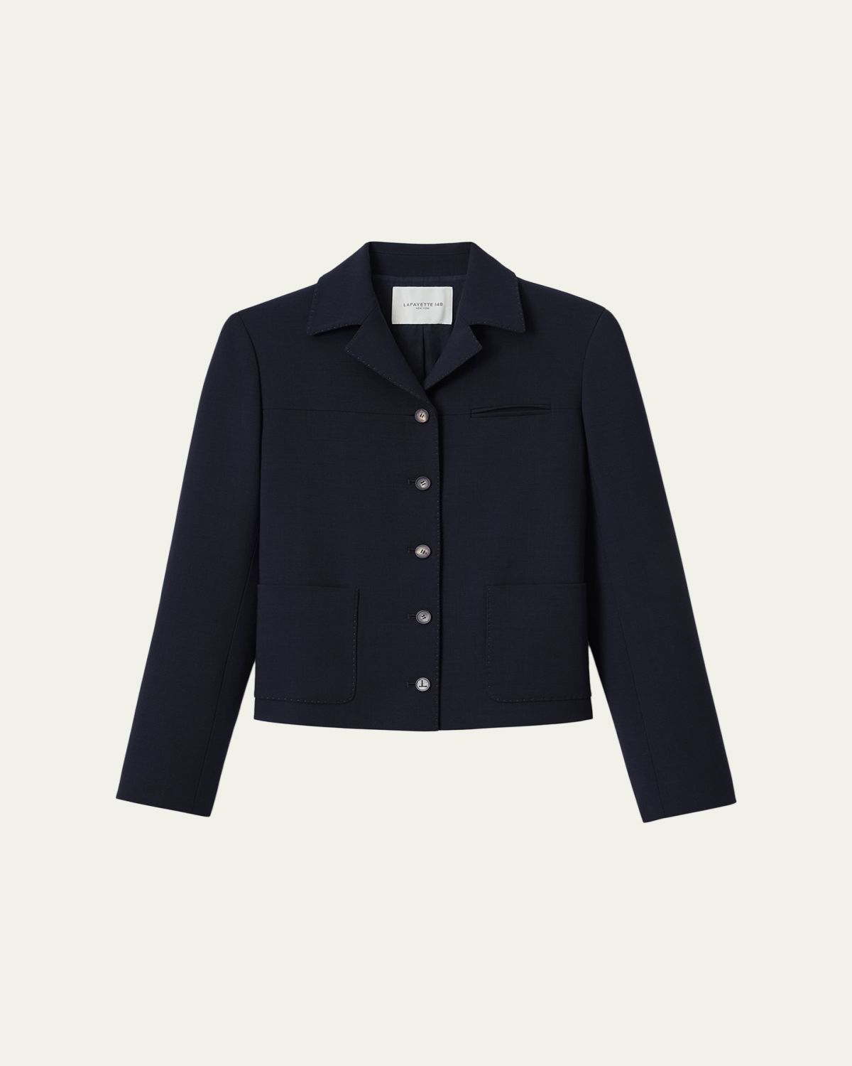 Lafayette 148 New York Pick Stitch Double-Face Wool Jacket