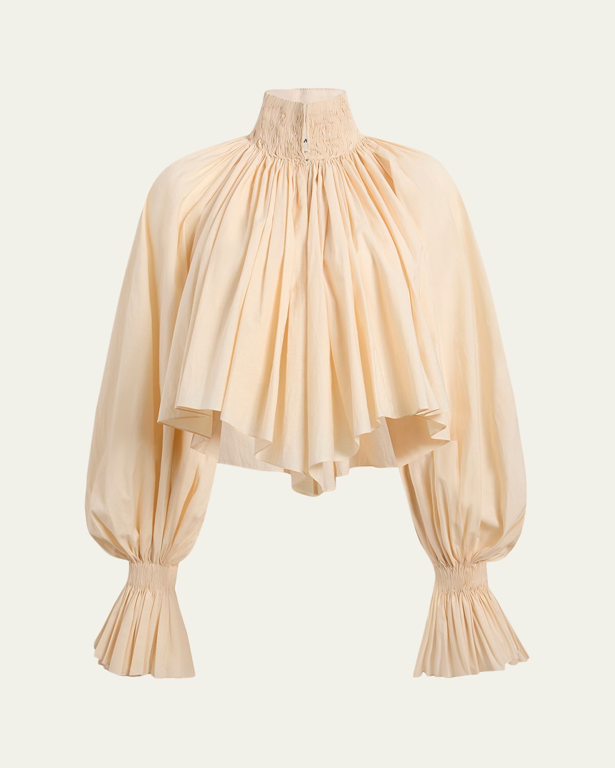 Khaite Durer Crop Balloon-Sleeve Peasant Top