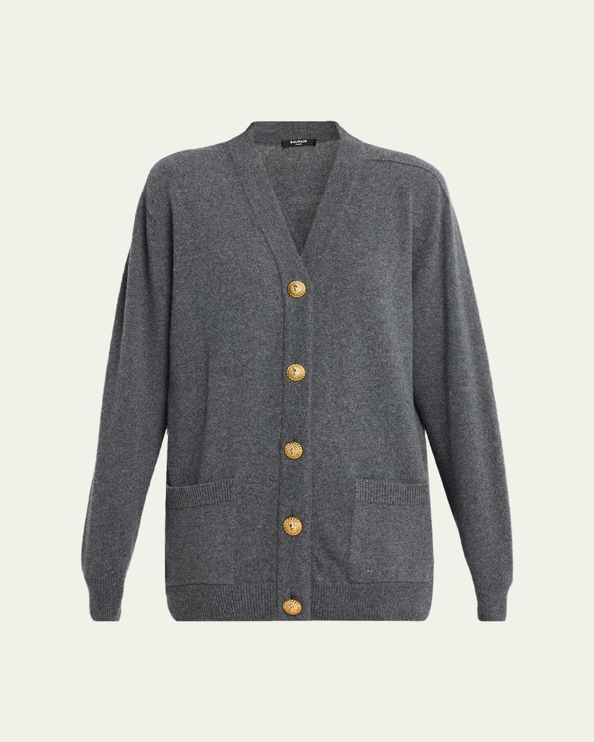 Balmain Eco-Cashmere V-Neck Cardigan