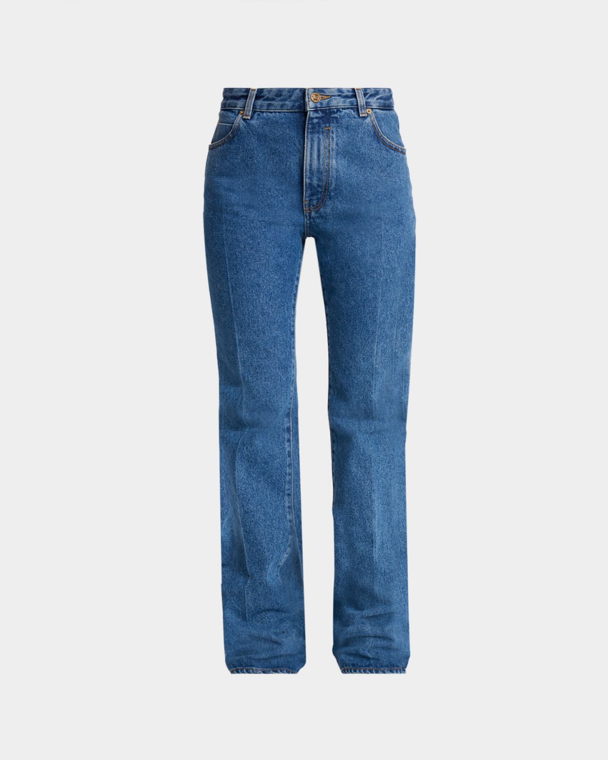 Balmain High-Rise Tailored Boot-Cut Jeans