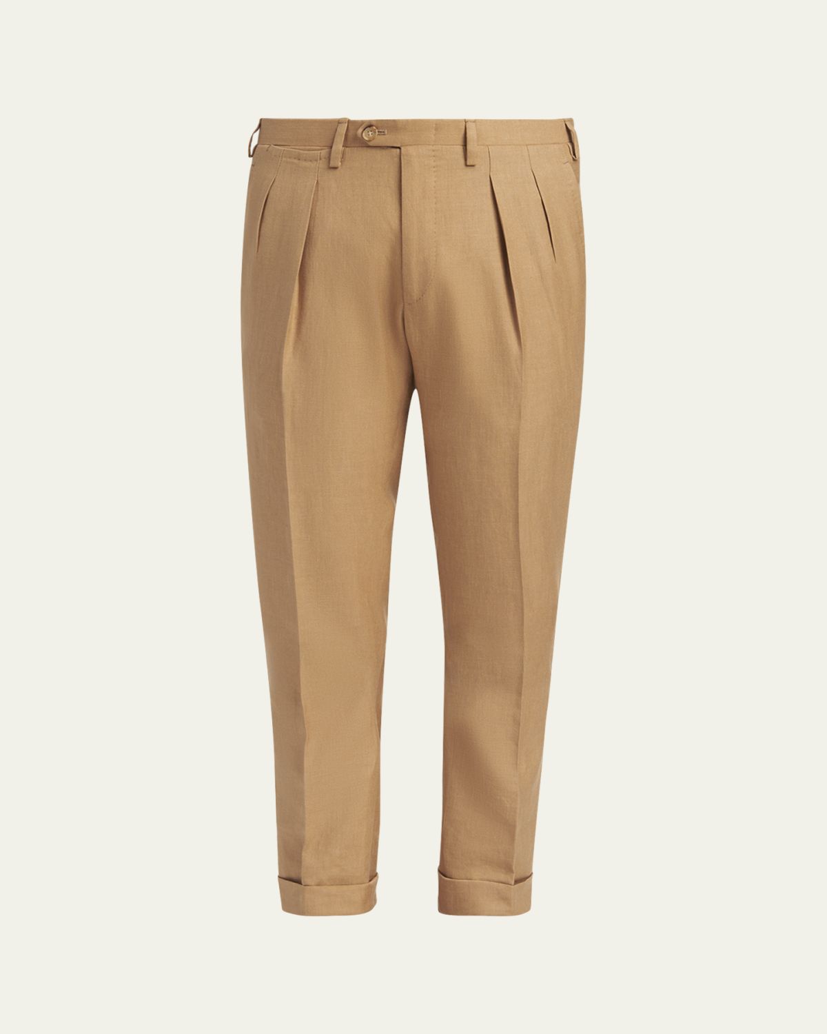 Kiton Men's Cashmere-Blend Straight Leg Pleated Trousers