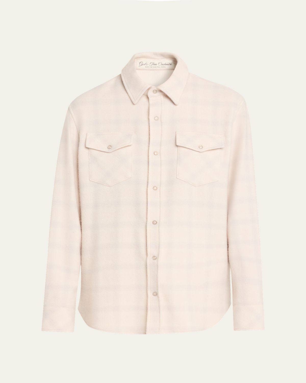 God's True Cashmere Clarity Ombre Plaid Cashmere Flannel hirt