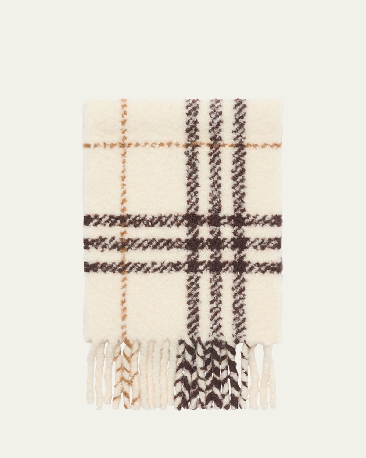 Burberry Check Alpaca Wool Blend Bouclé Scarf