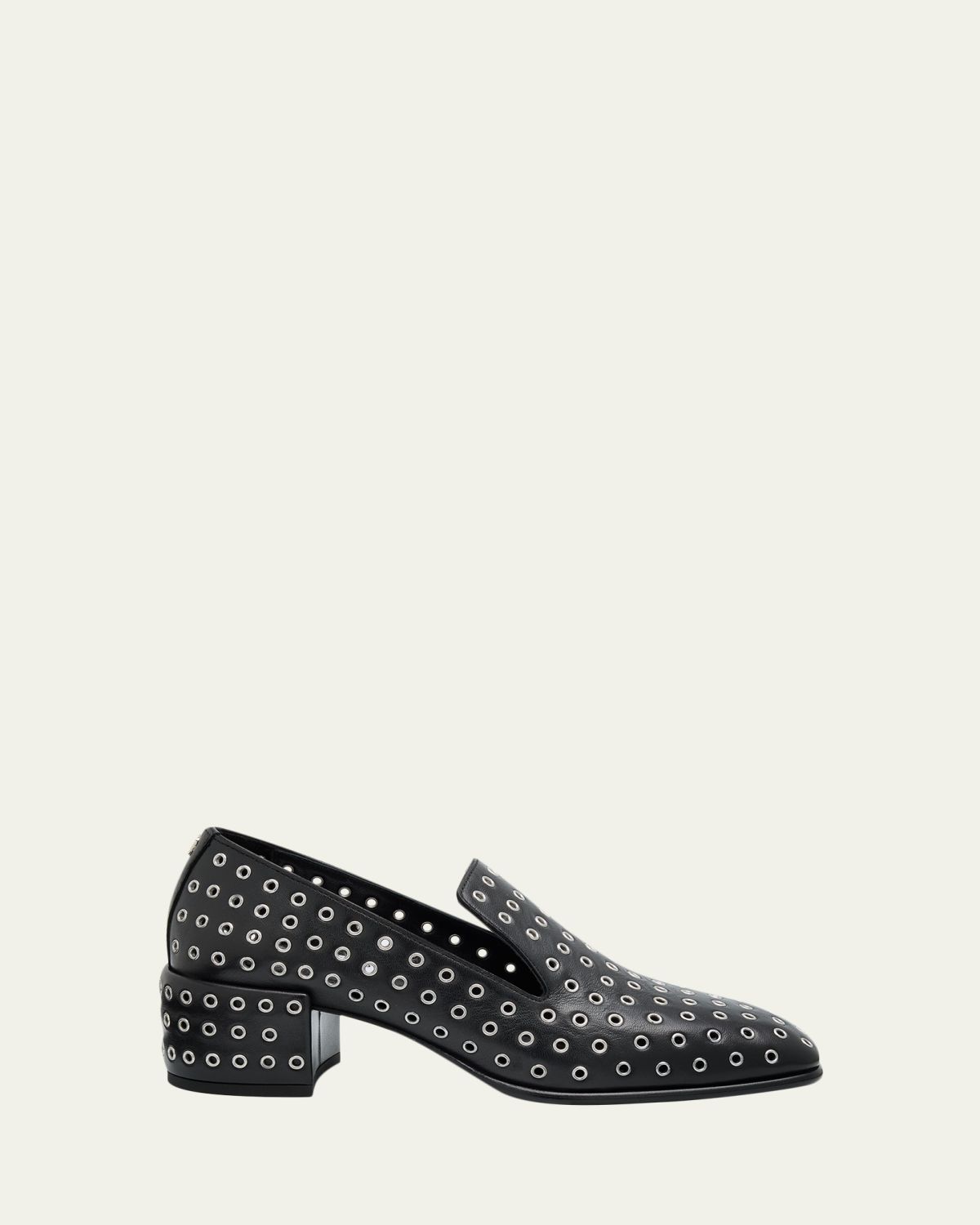 Jimmy Choo 45mm Elliot Grommet Leather Loafers