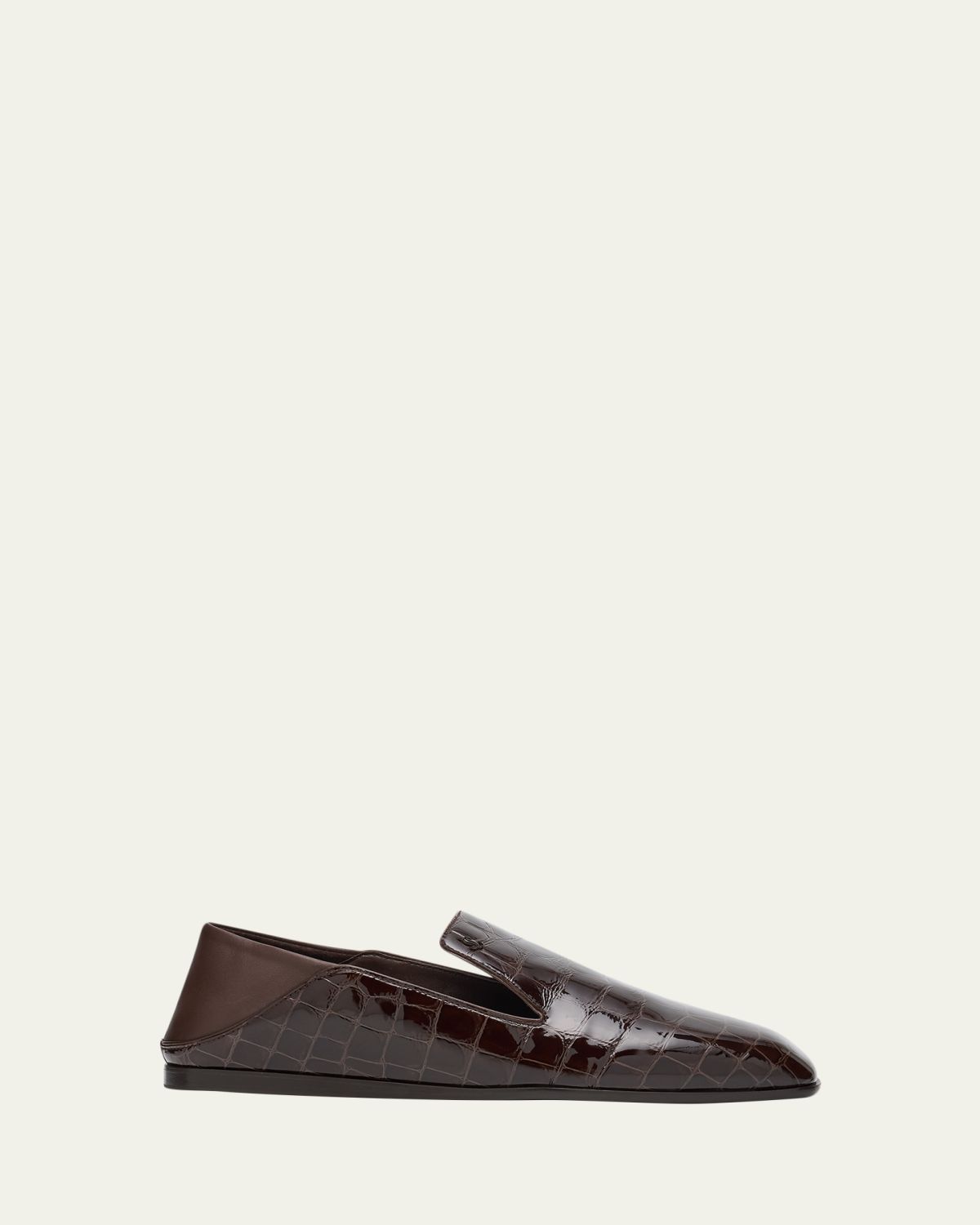 Jimmy Choo Elliot Croc-Embossed Leather Slippers
