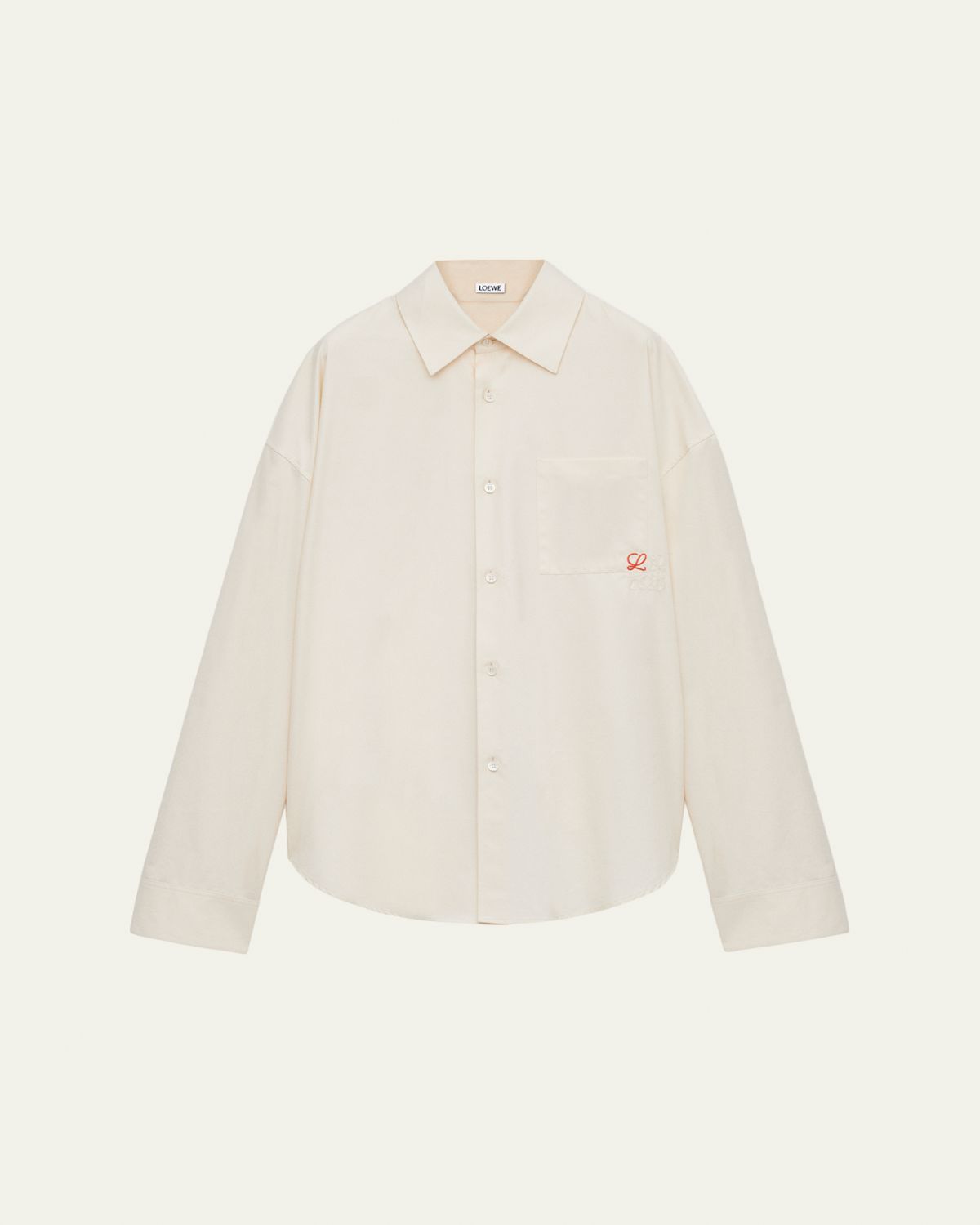 Loewe Men 's Embroidered Anagram Pocket Button-Down Shirt