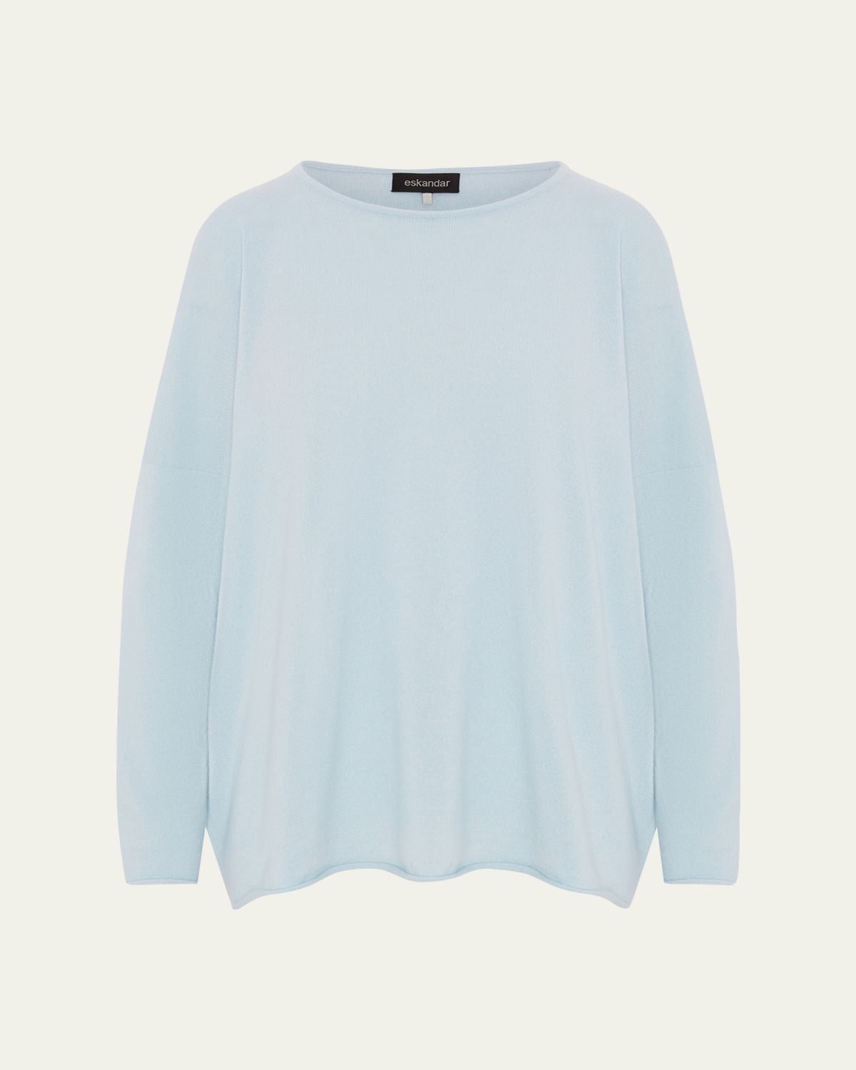 Eskandar Slim Sleeve Raw-Edge Bateau Neck Top - Mid Plus Length | Thumbnail 5 Eskandar Slim Sleeve Raw-Edge Bateau Neck Top - Mid Plus Length | Thumbnail 5