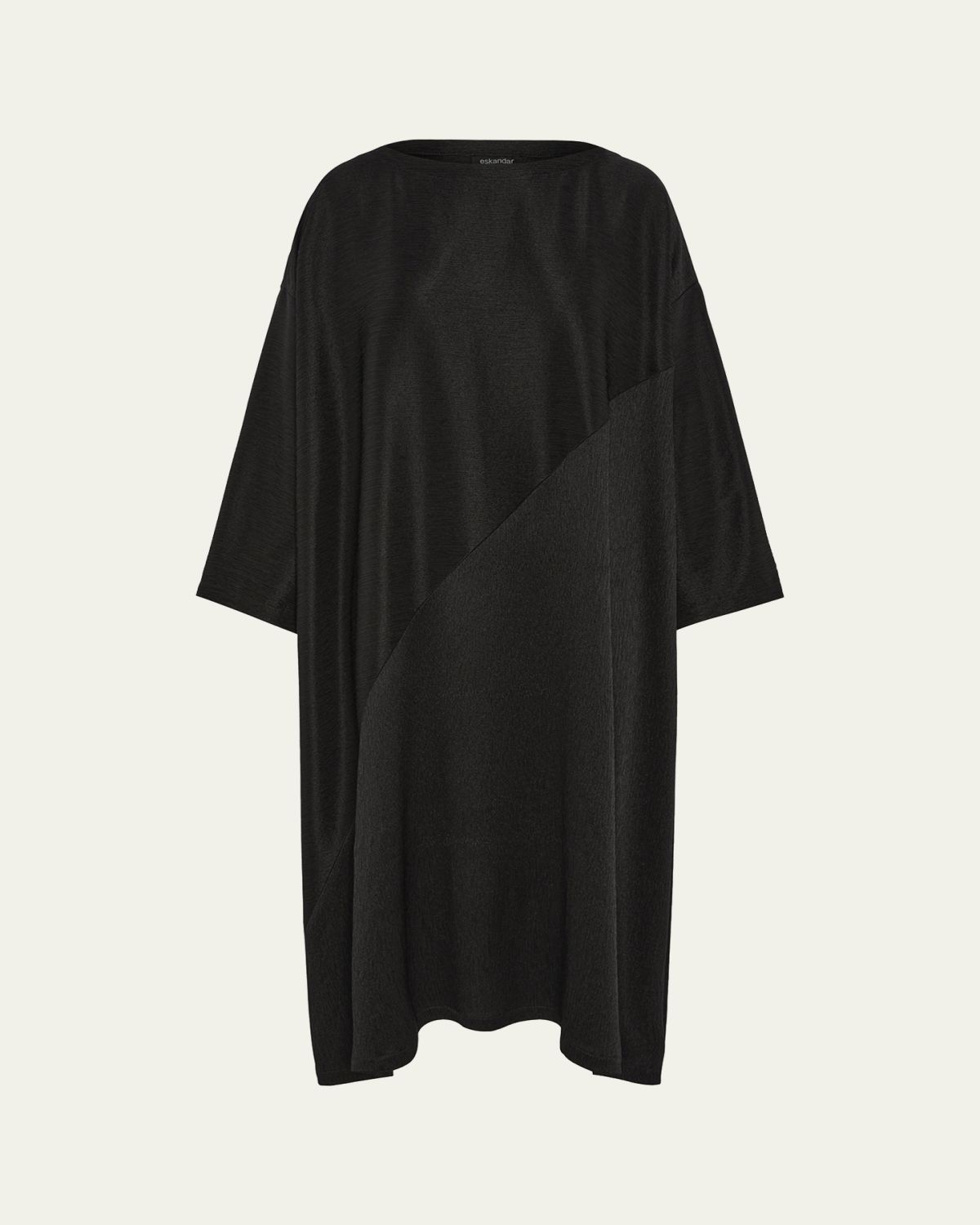 Eskandar Wide A-Line Scoop-Neck Midi Dress