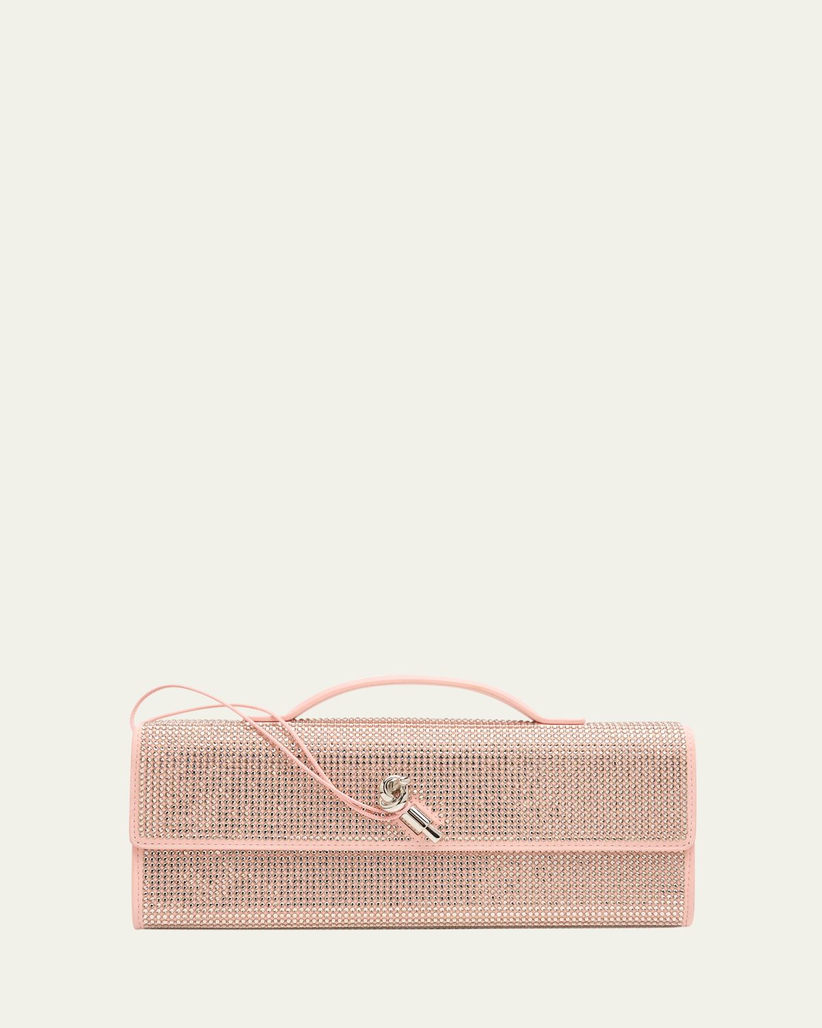 Bottega Veneta Andiamo Crystal Leather Clutch Bag