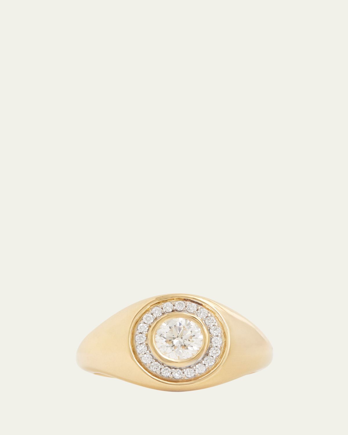 Jamie Wolf 18K Yellow and White Gold Bezel Set Round Diamond Ring | Thumbnail 4 Jamie Wolf 18K Yellow and White Gold Bezel Set Round Diamond Ring | Thumbnail 4