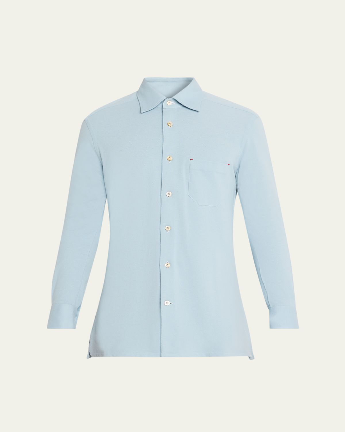 Kiton Men's Cotton Pique Nerano Button-Down hirt