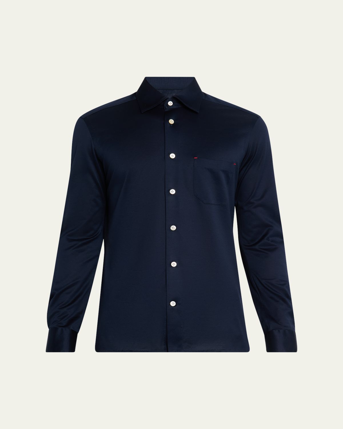 Kiton Men's Nerano Cotton Jersey Button-Down Shirt