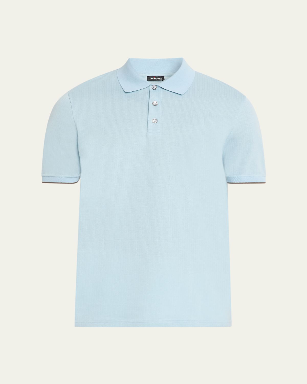 Kiton Men's Cotton Rib Polo Shirt