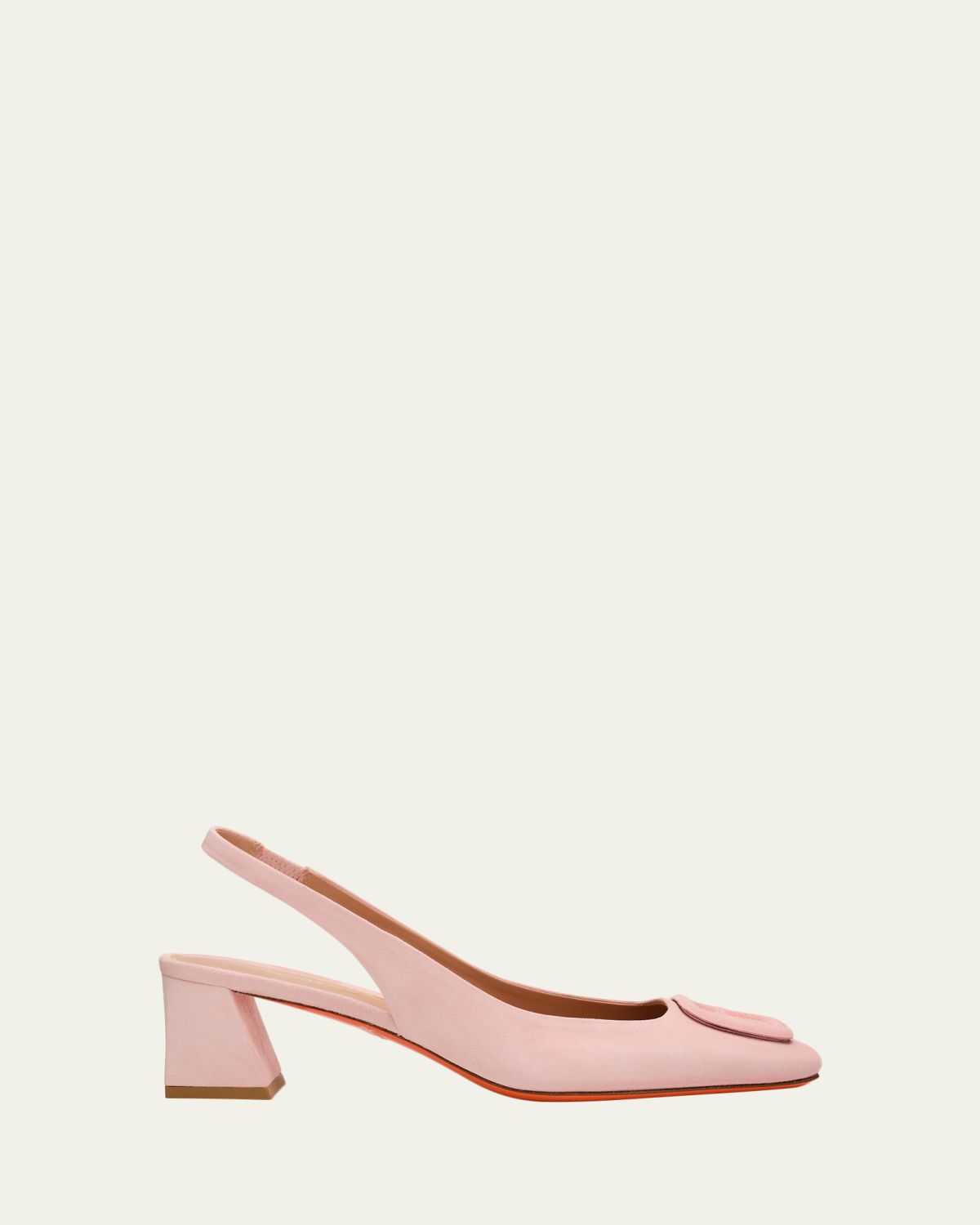 Santoni 50mm Buckle Suede Slingback Pumps