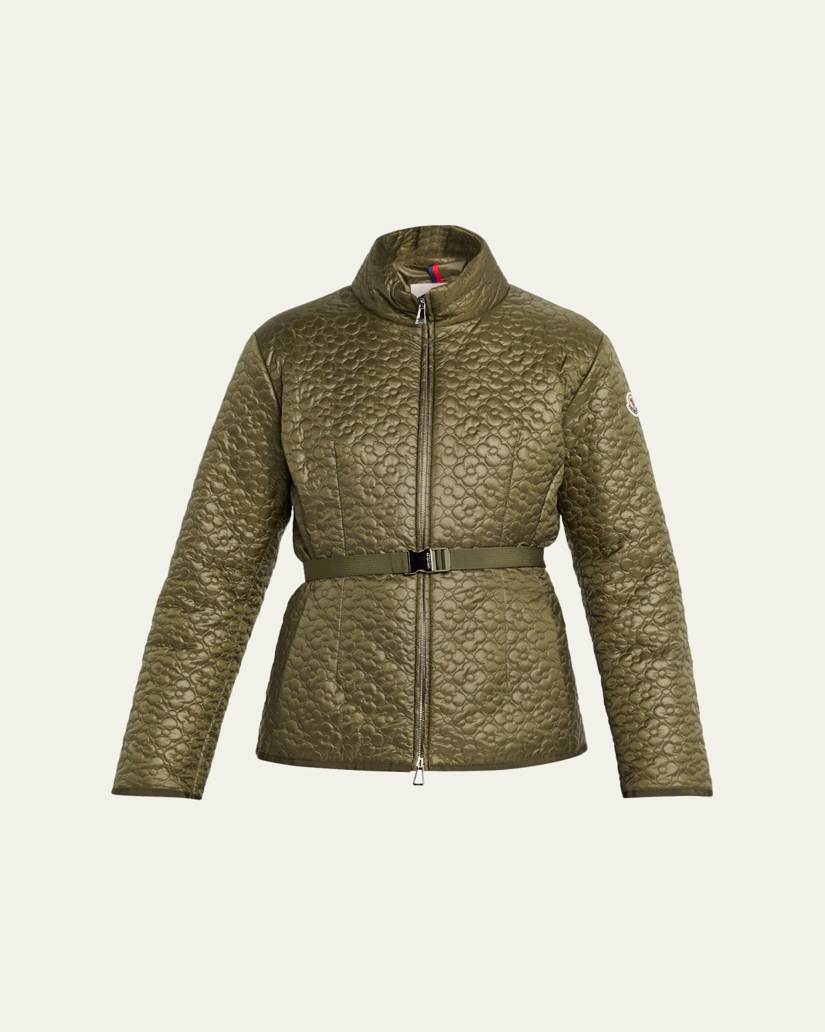 Moncler Geranium Floral-Quilted Short Down Jacket