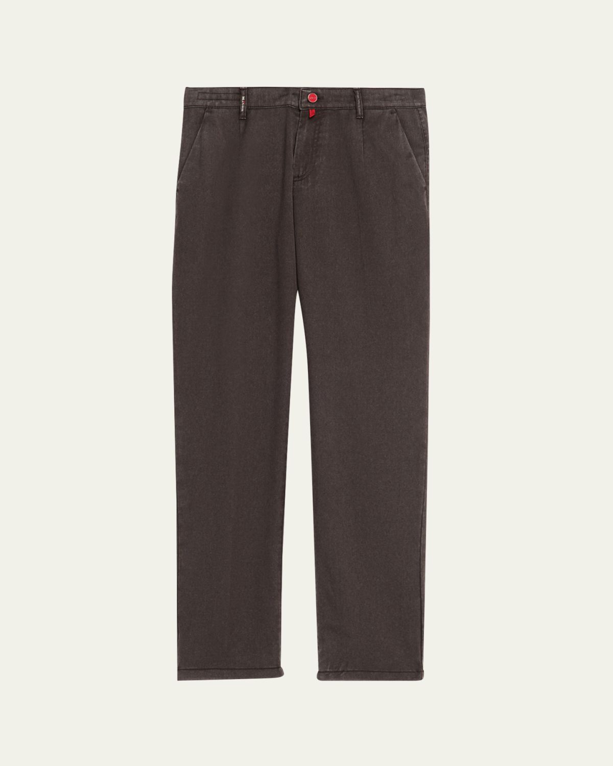 Kiton Men's Washed-Effect Wool Four-Pocket Pants