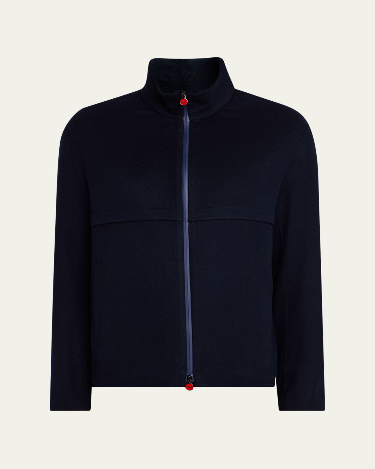 Kiton Men's Cashmere Full-Zip Bomber Jacket
