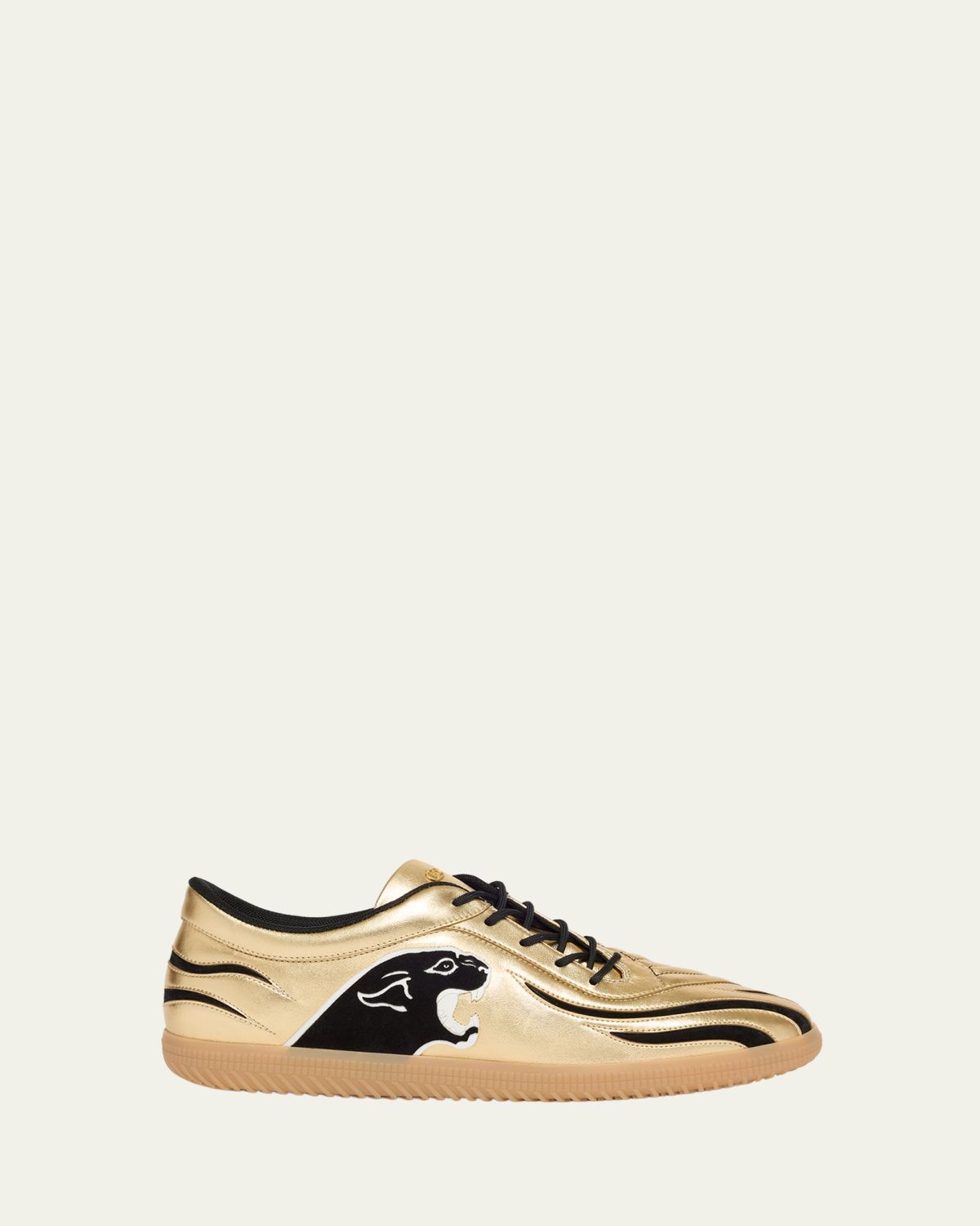 Valentino Garavani Men's Kicky Asymmetrical Metallic Leather Sneakers