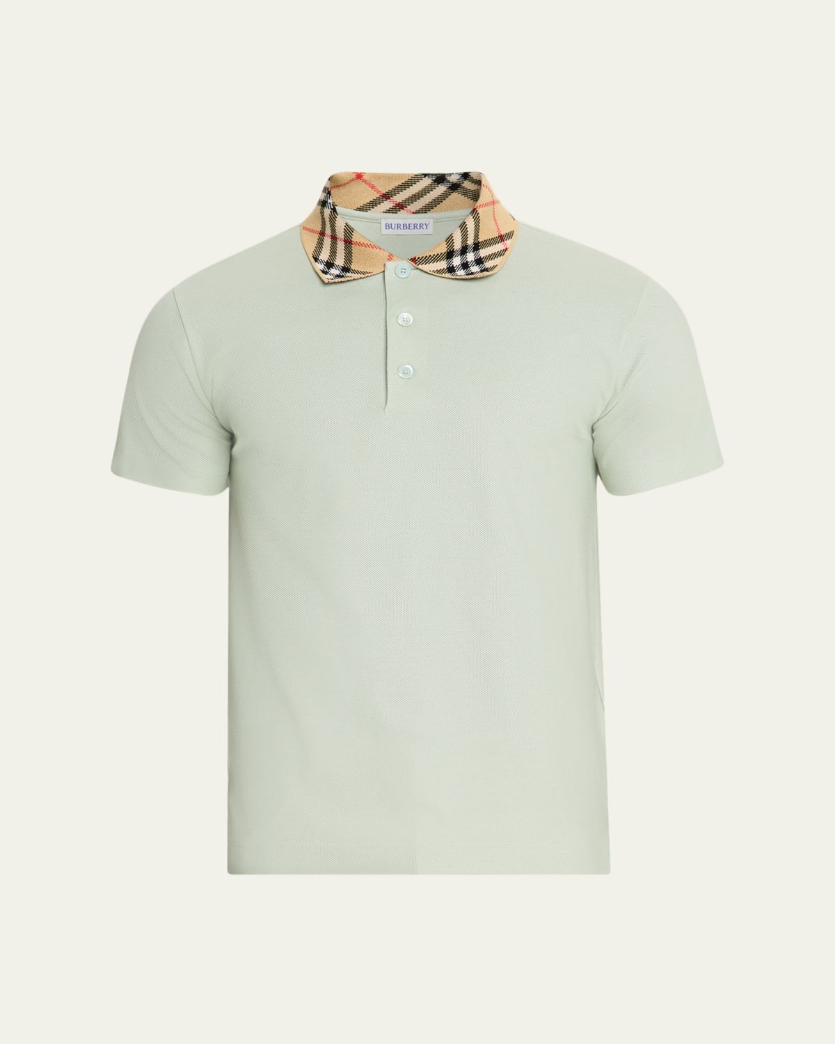 Burberry Men 's Check-Collar lim Fit Cotton Polo hirt