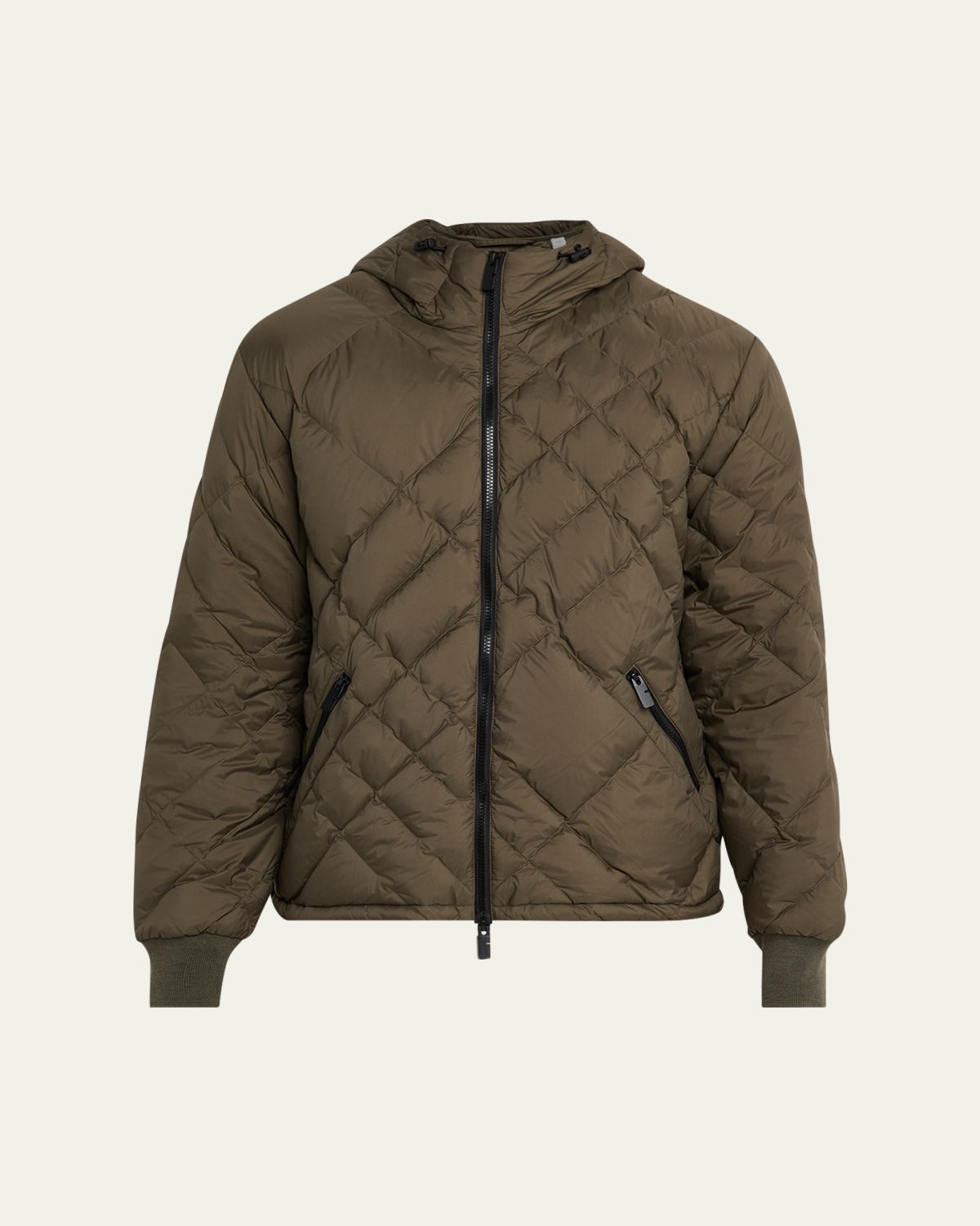 Burberry en's Doversgreen Check Stitch Hooded Nylon Puffer Jacket