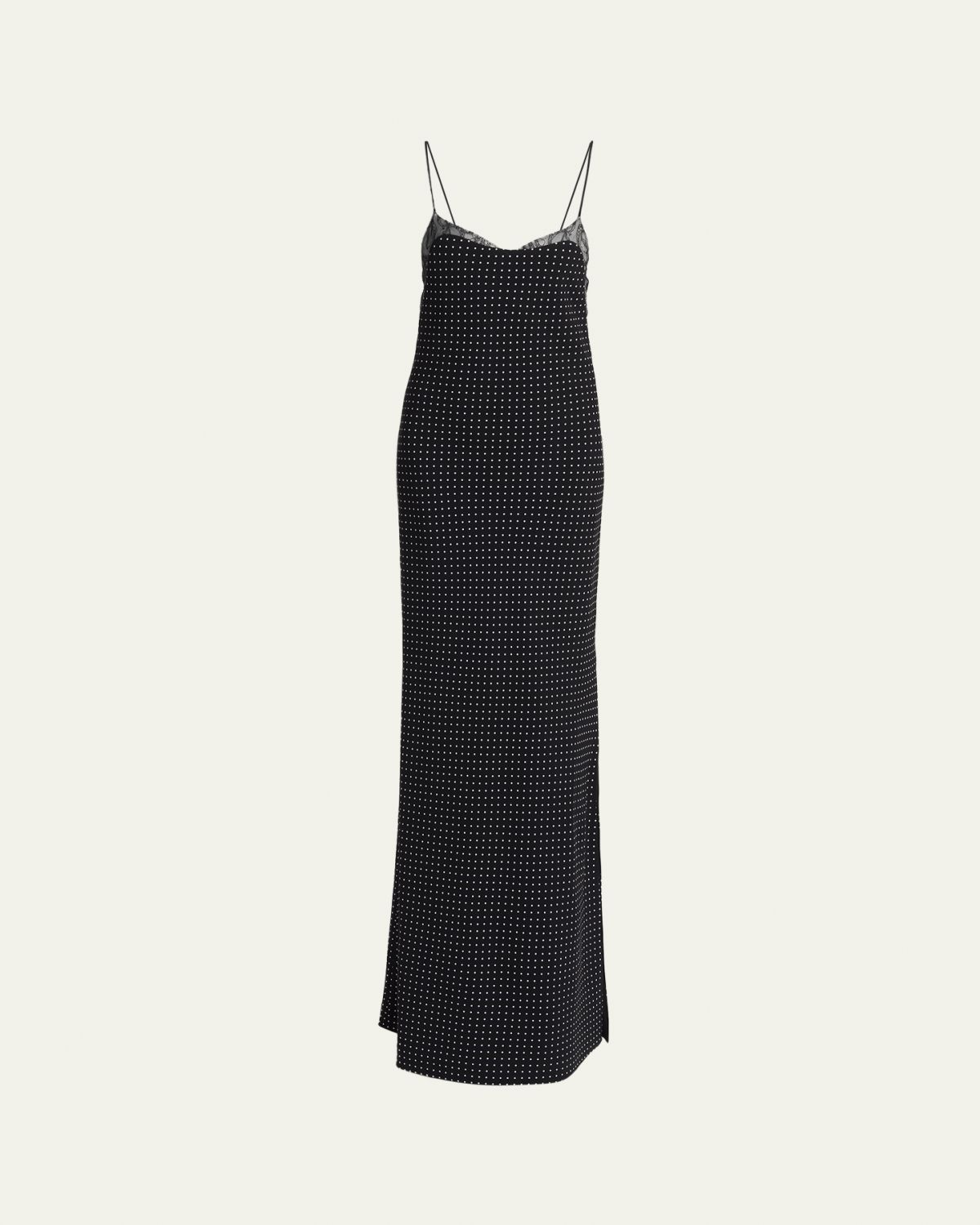 TOM FORD Polka Dot Silk Backless Maxi Slip Dress
