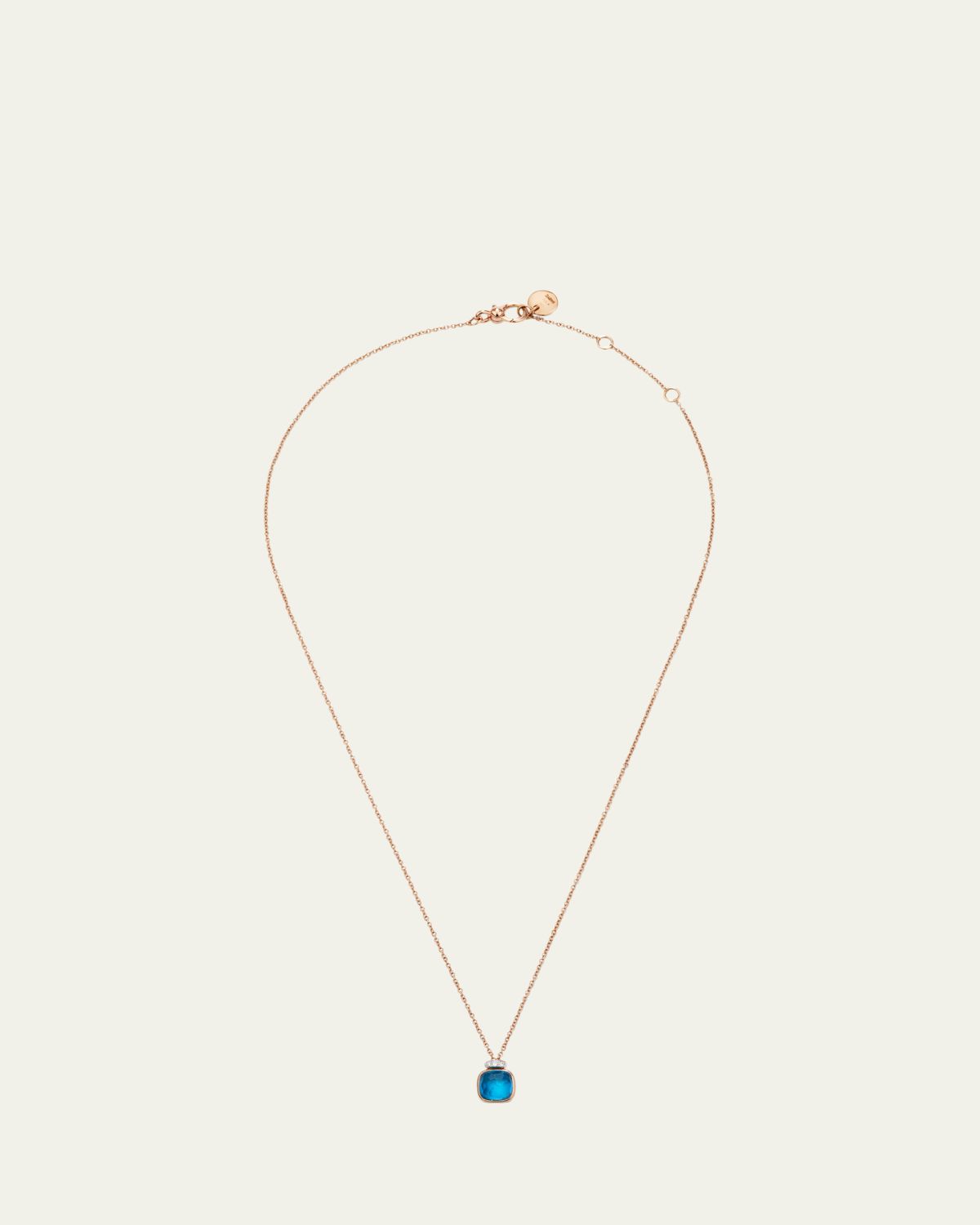 Pomellato Nudo 18K Rose Gold London Blue Topaz Pendant Necklace