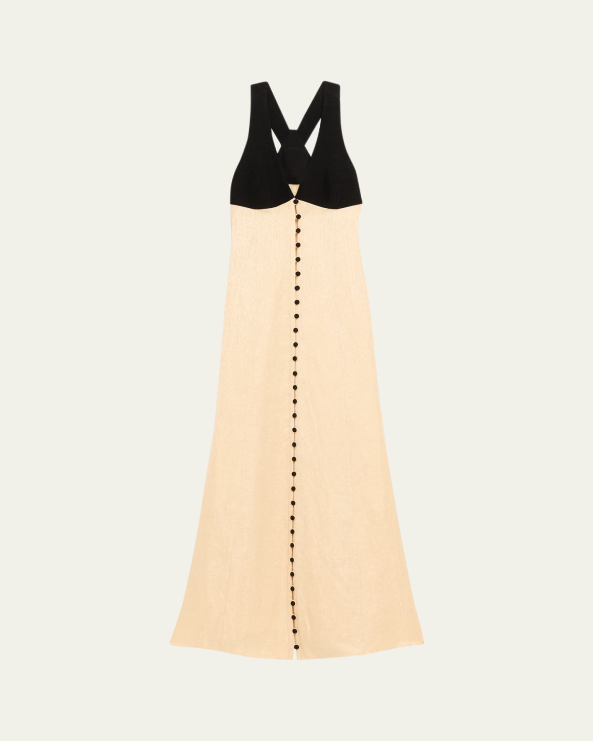 Rosie Assoulin Button-Down Linen Jacquard Maxi Dress