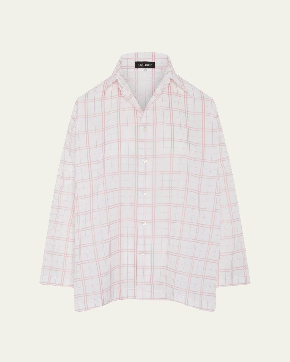 Eskandar A-Line Plaid Cotton Shirt