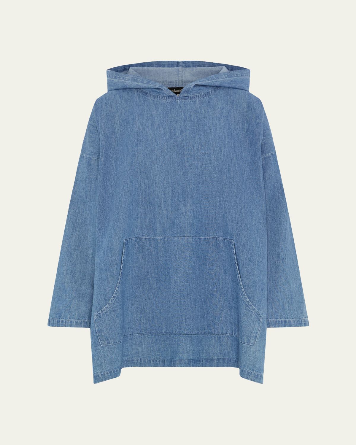 Eskandar A-Line Hooded Cotton Denim Shirt
